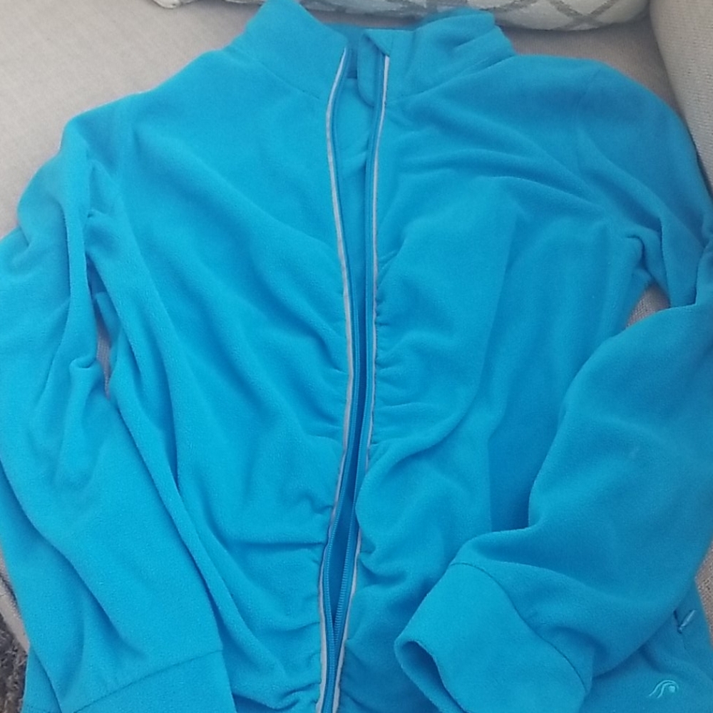 Bright blue zipper jacket